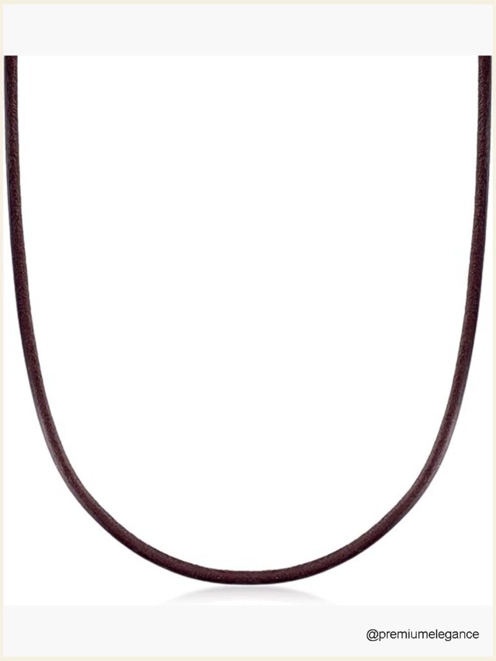 Italian Brown Leather Cord Necklace with Sterling Silver Clasp 18in